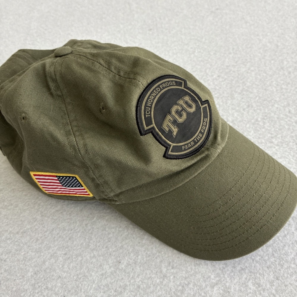 TCU Horned Frogs Strapback Nike Dri FIT Embroidered Flag "Fear The Frog" Army